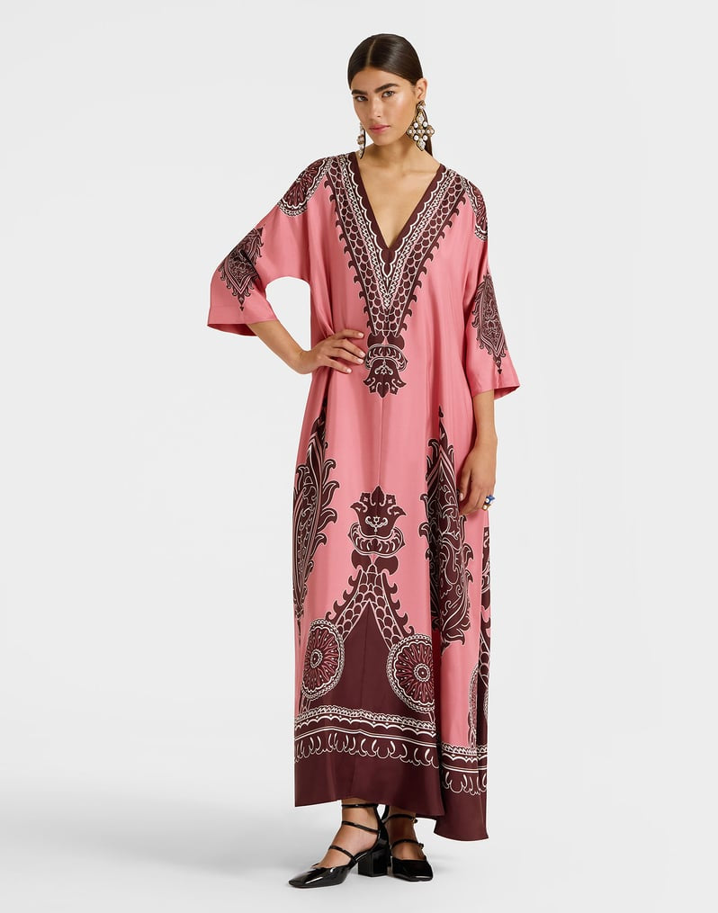 Muumuu Dress Oltrarno Placée Pink in Silk Twill