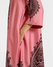 Muumuu Dress Oltrarno Placée Pink in Silk Twill