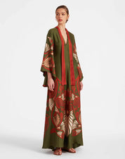 Magnifico Dress Kerylos Placée Dark Green in Silk Twill