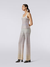 Viscose blend trousers with mesh and sequins