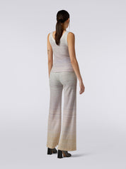 Viscose blend trousers with mesh and sequins