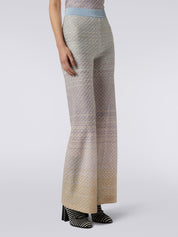 Viscose blend trousers with mesh and sequins