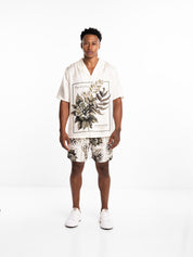 Botanical silk shorts