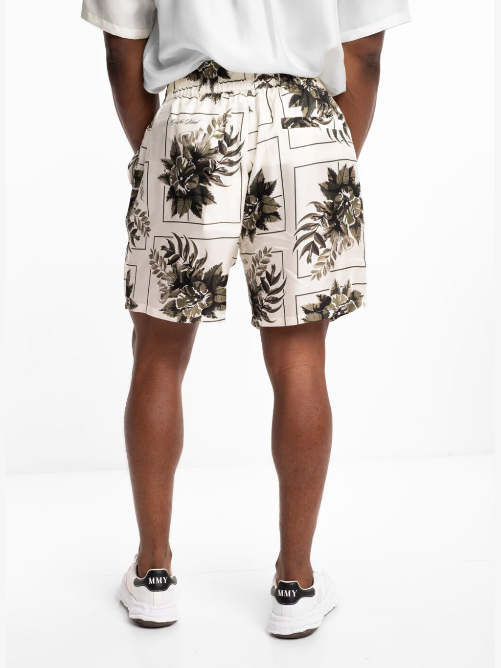 Botanical silk shorts