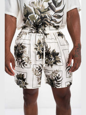 Botanical silk shorts