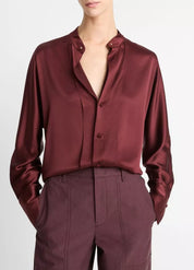 DETACHABLE COLLAR SATIN SHIRT