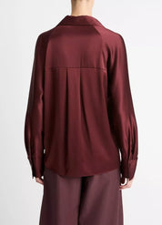 DETACHABLE COLLAR SATIN SHIRT