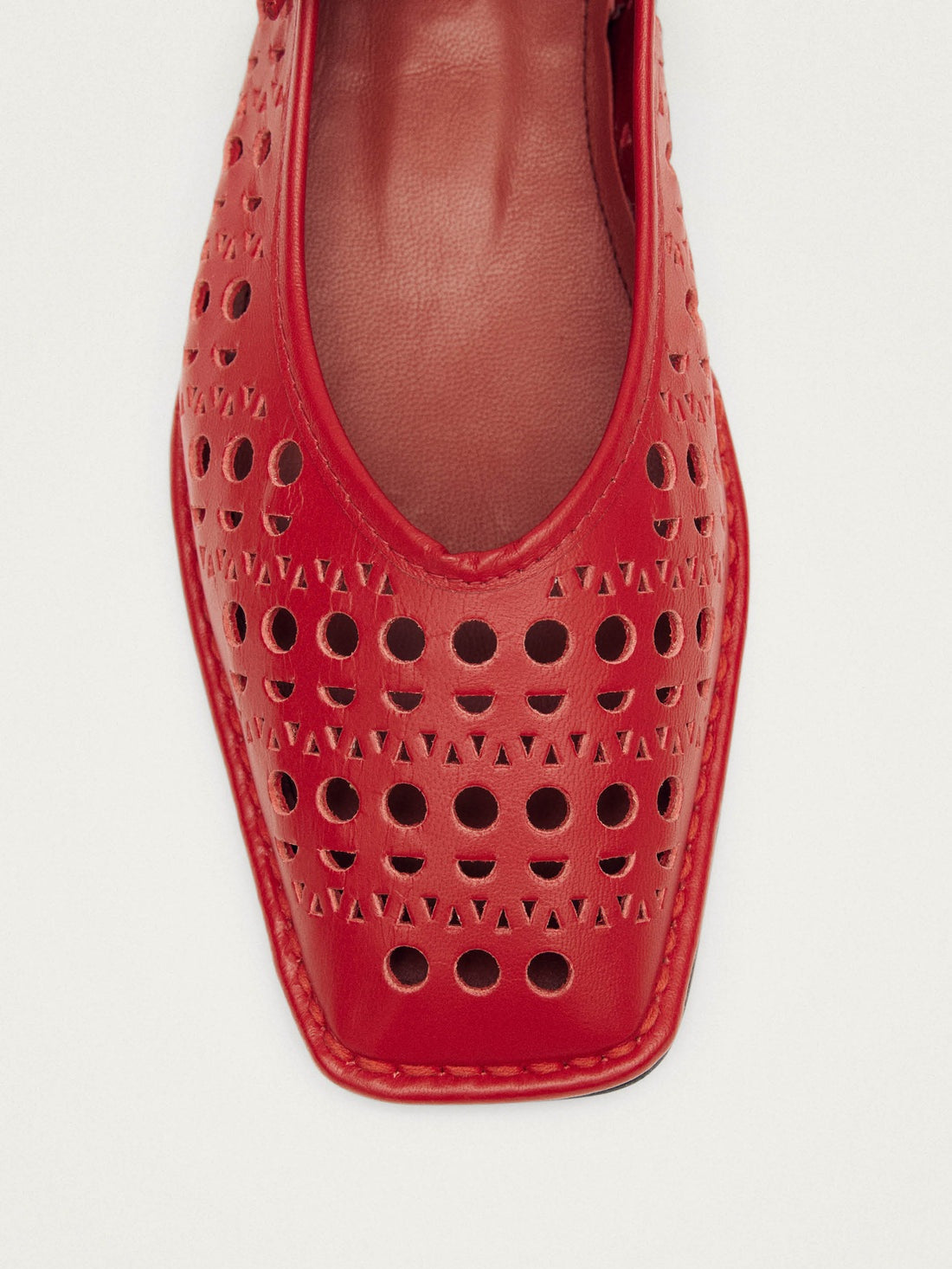 Sway slit red leather ballet flats