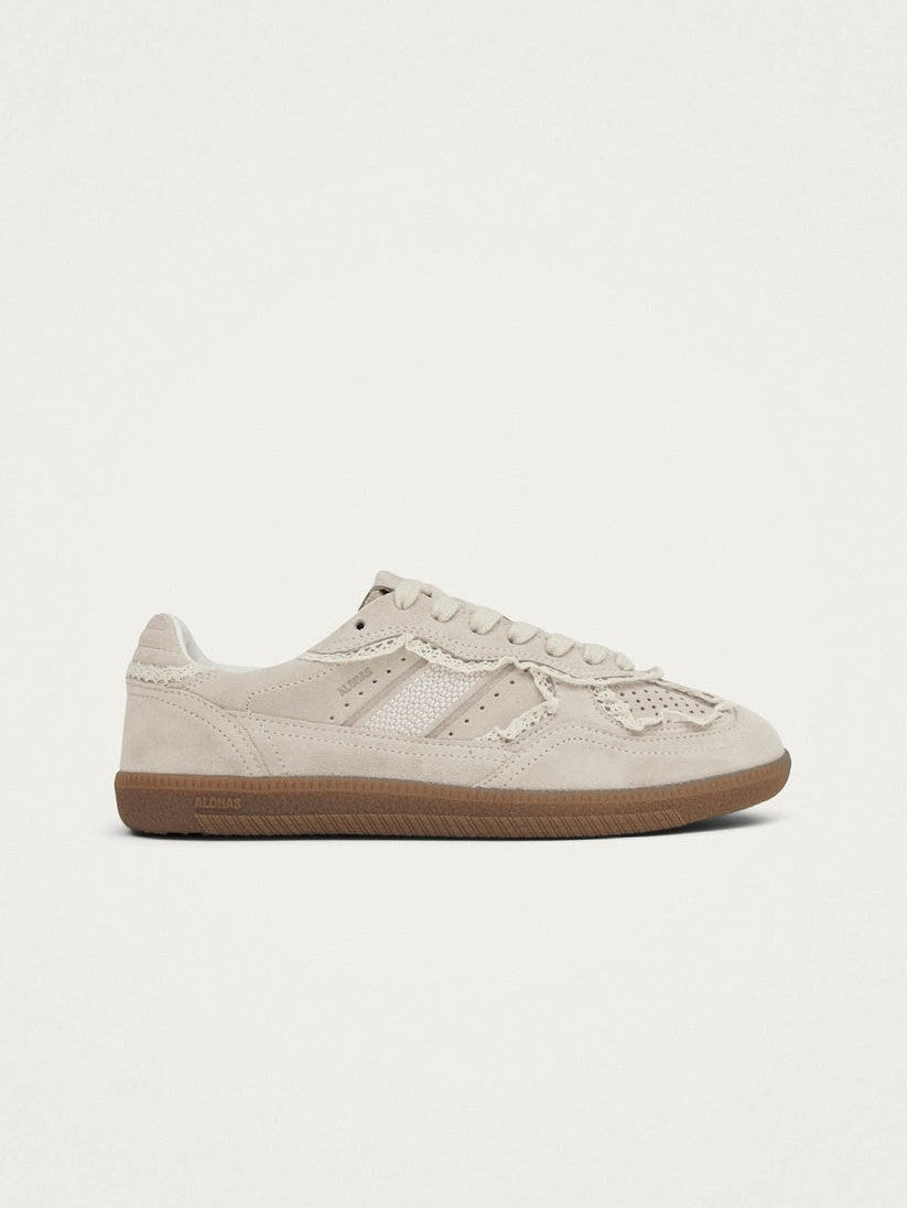 Tb.490 crochet cream leather sneakers
