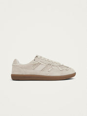 Tb.490 crochet cream leather sneakers