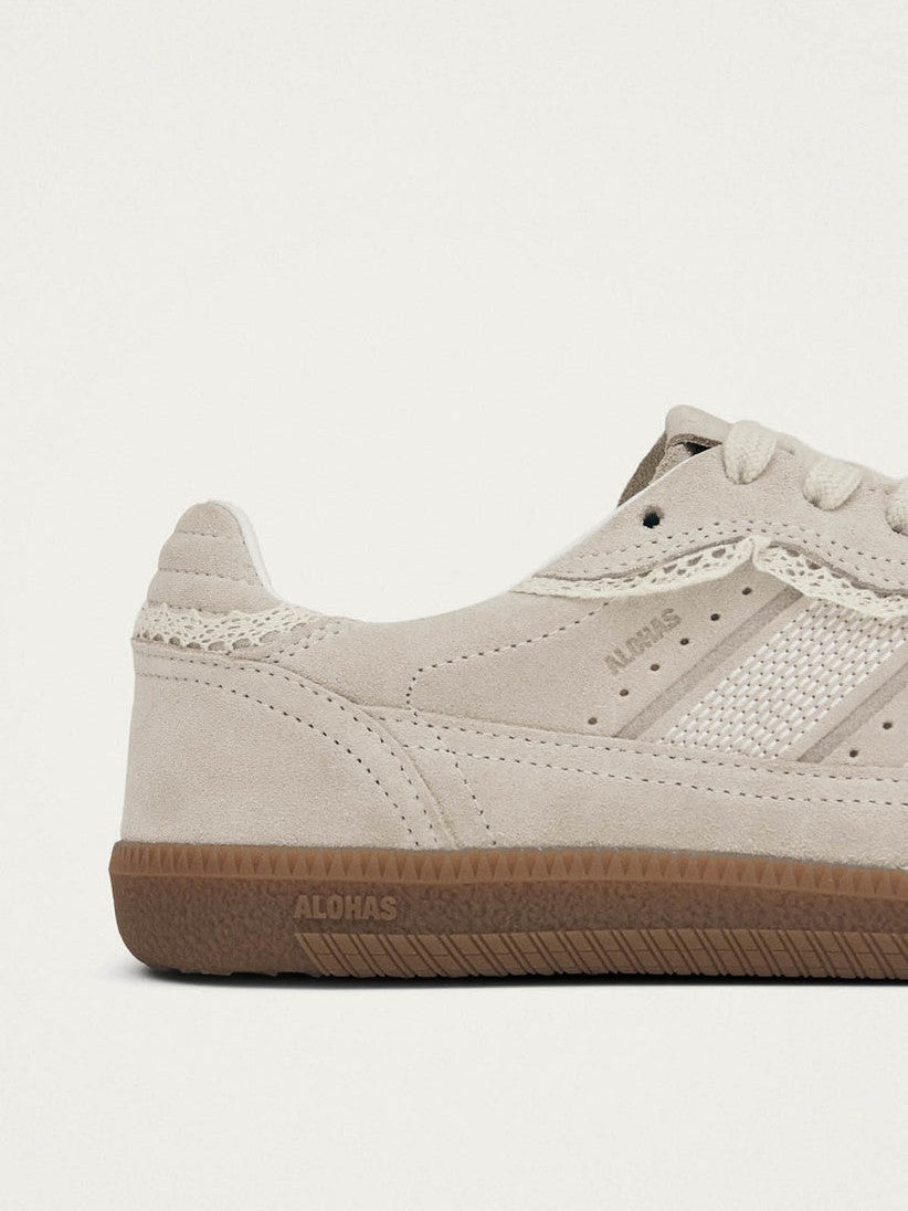 Tb.490 crochet cream leather sneakers
