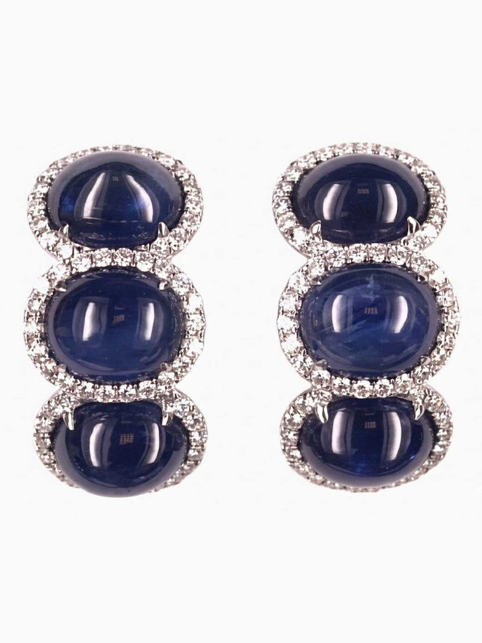 Cab b sapp 24.98/rd dia 2.71/w18k earrings