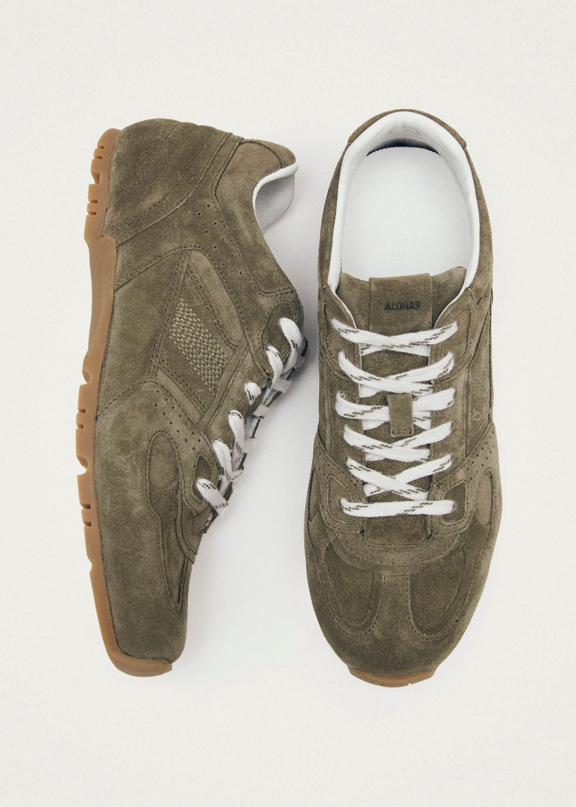 TB.56 SUEDE KHAKI LEATHER SNEAKERS