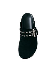 Halia black leather mules height (cm) 1.5