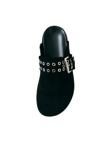 Halia black leather mules height (cm) 1.5