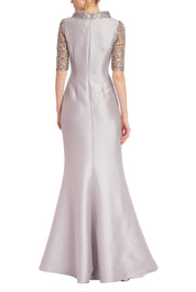 Beaded Boat Neckline Mermaid Gown