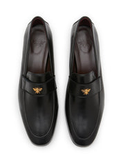 Black leather heeled flaneur