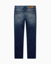 Slim-fit five-pocket jeans in distressed stretch denim