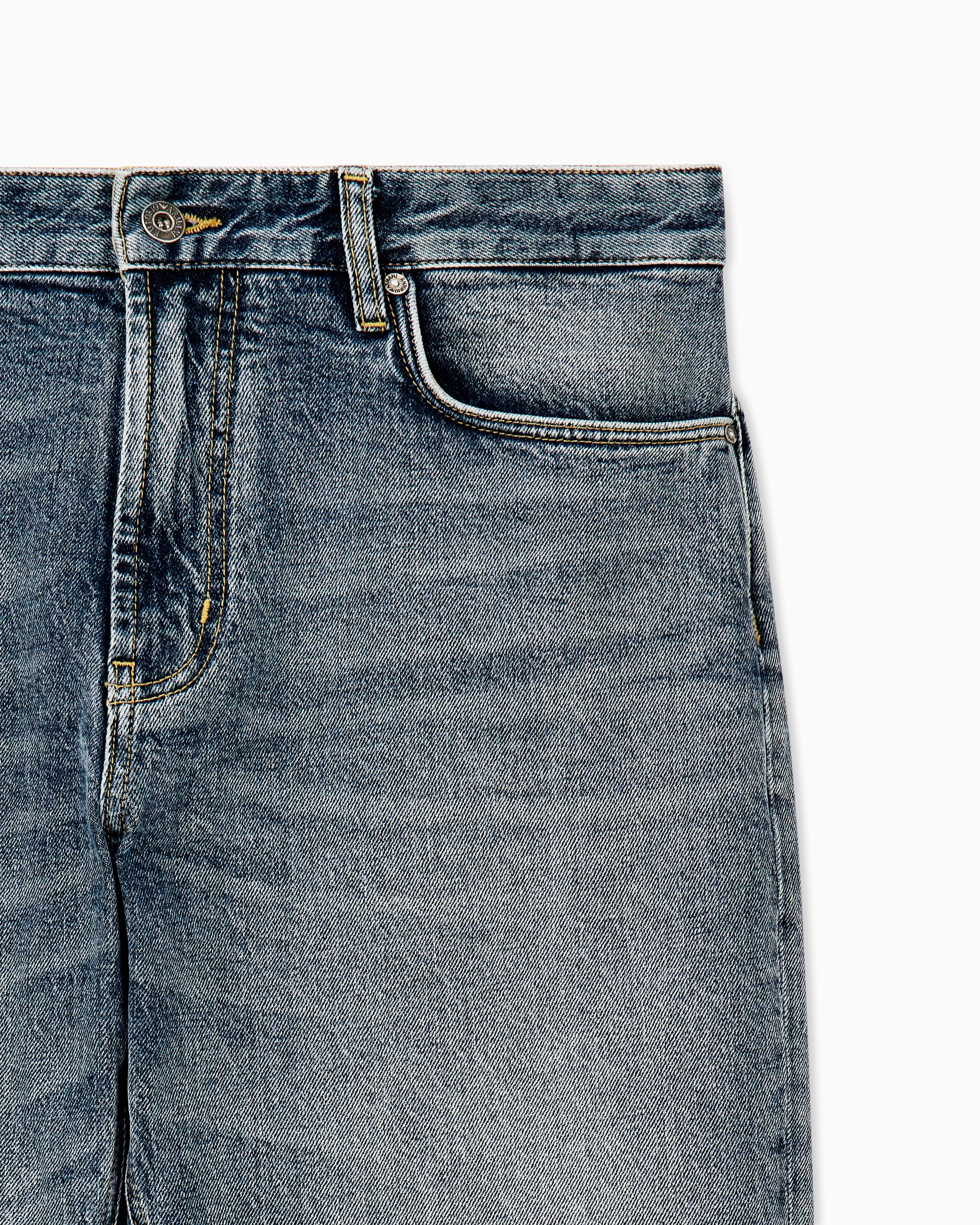 Five-pocket denim jeans regular fit with whiskering