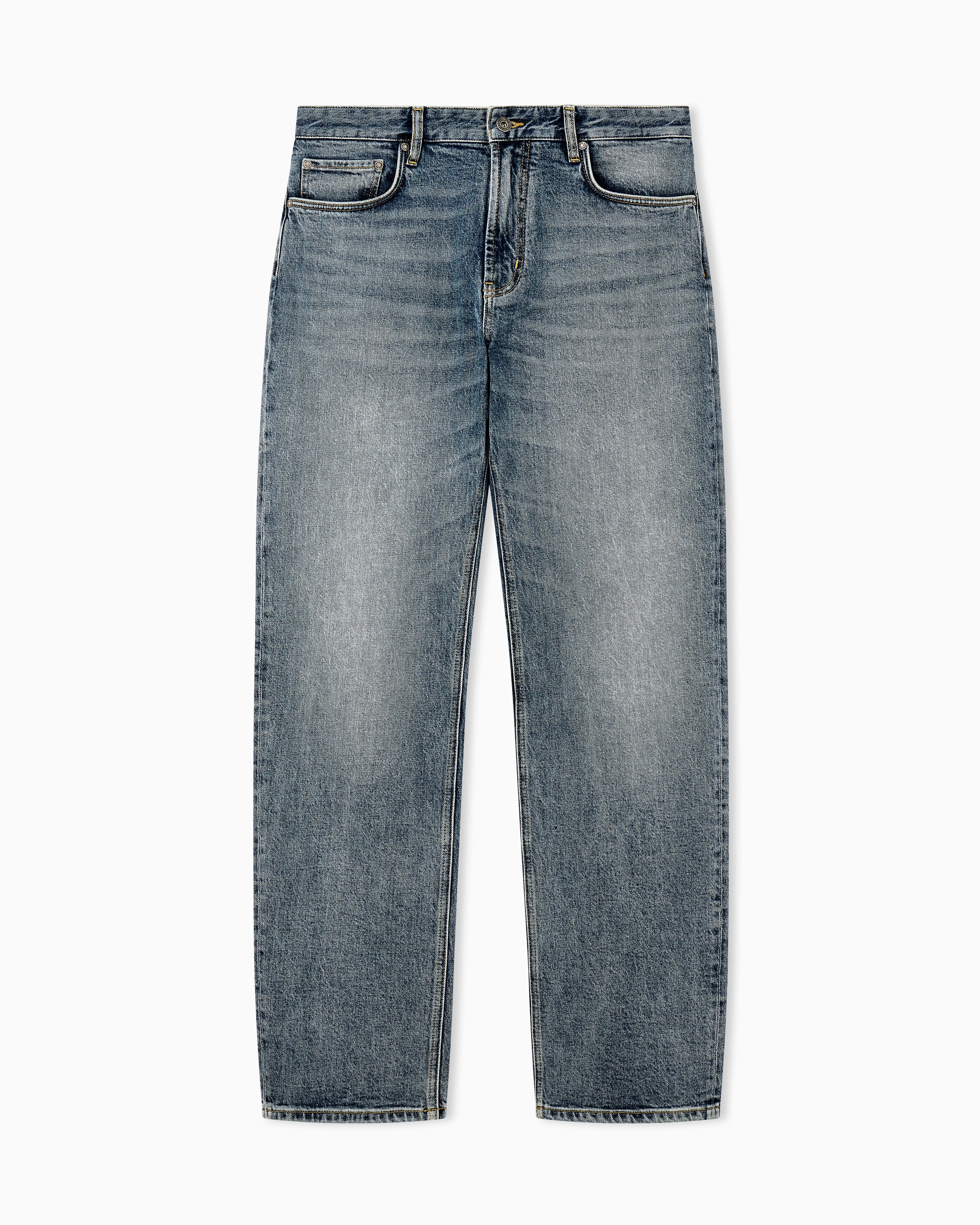 Five-pocket denim jeans regular fit with whiskering
