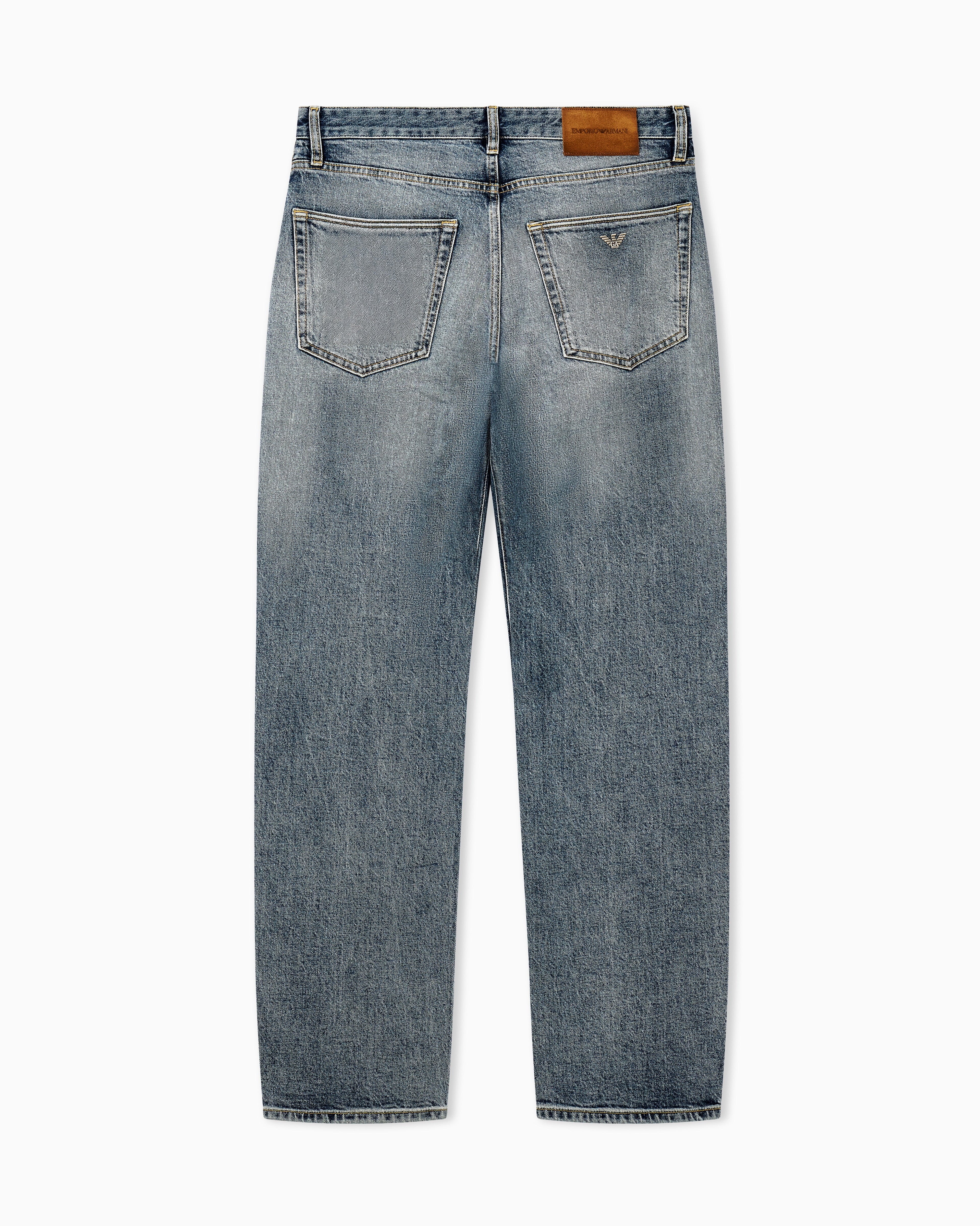Five-pocket denim jeans regular fit with whiskering