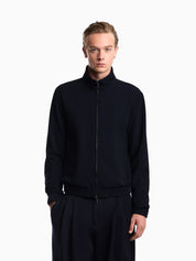 Full-zip blouson in 3d crepe jersey Signature Capsule