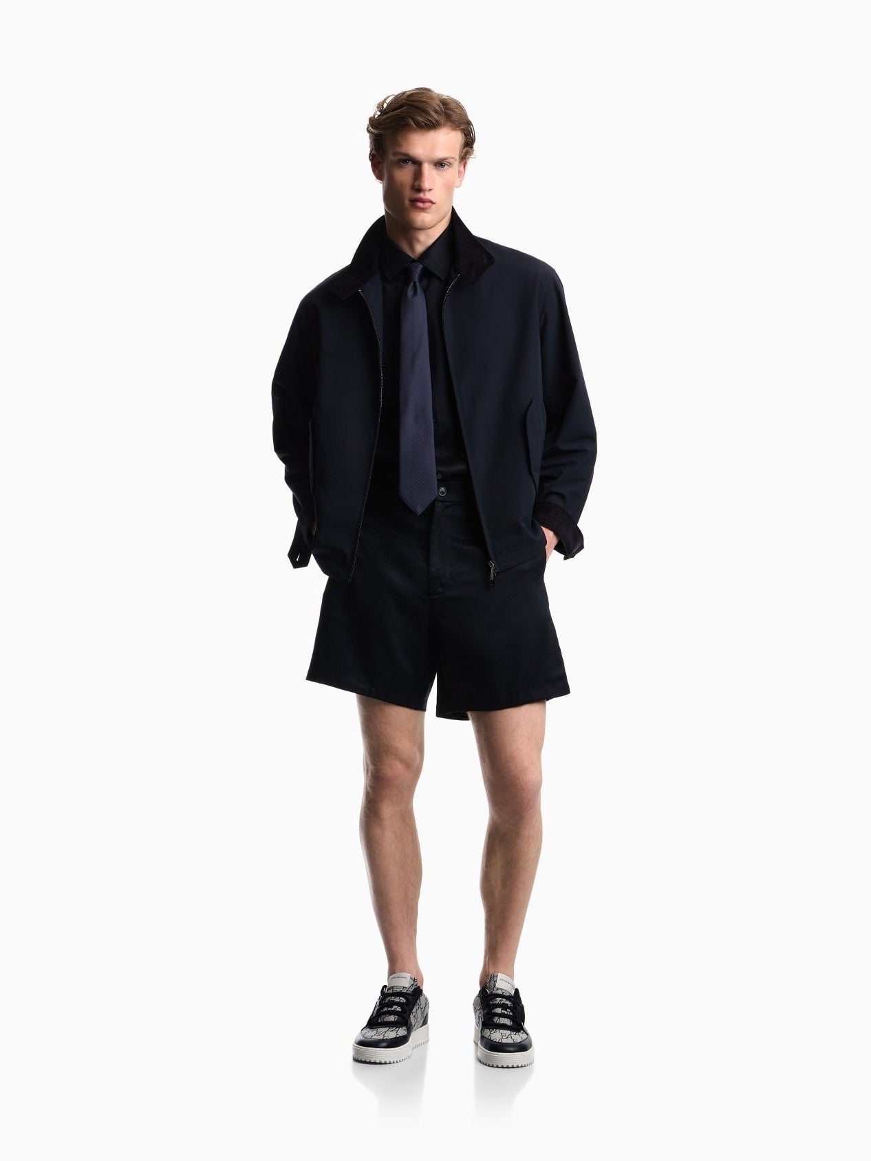 Bermuda shorts in Tencel jacquard with a regular fit
