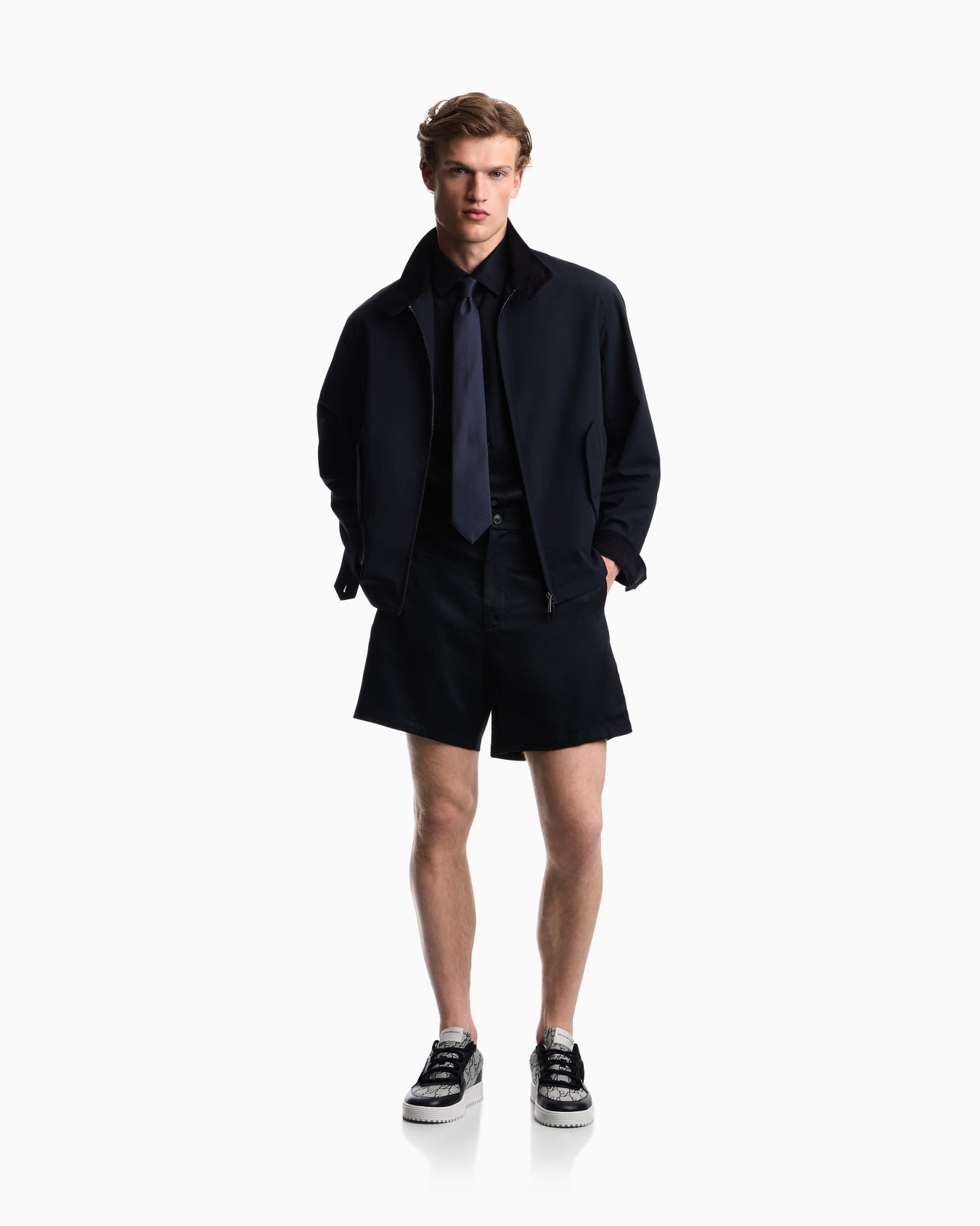 Bermuda shorts in Tencel jacquard with a regular fit