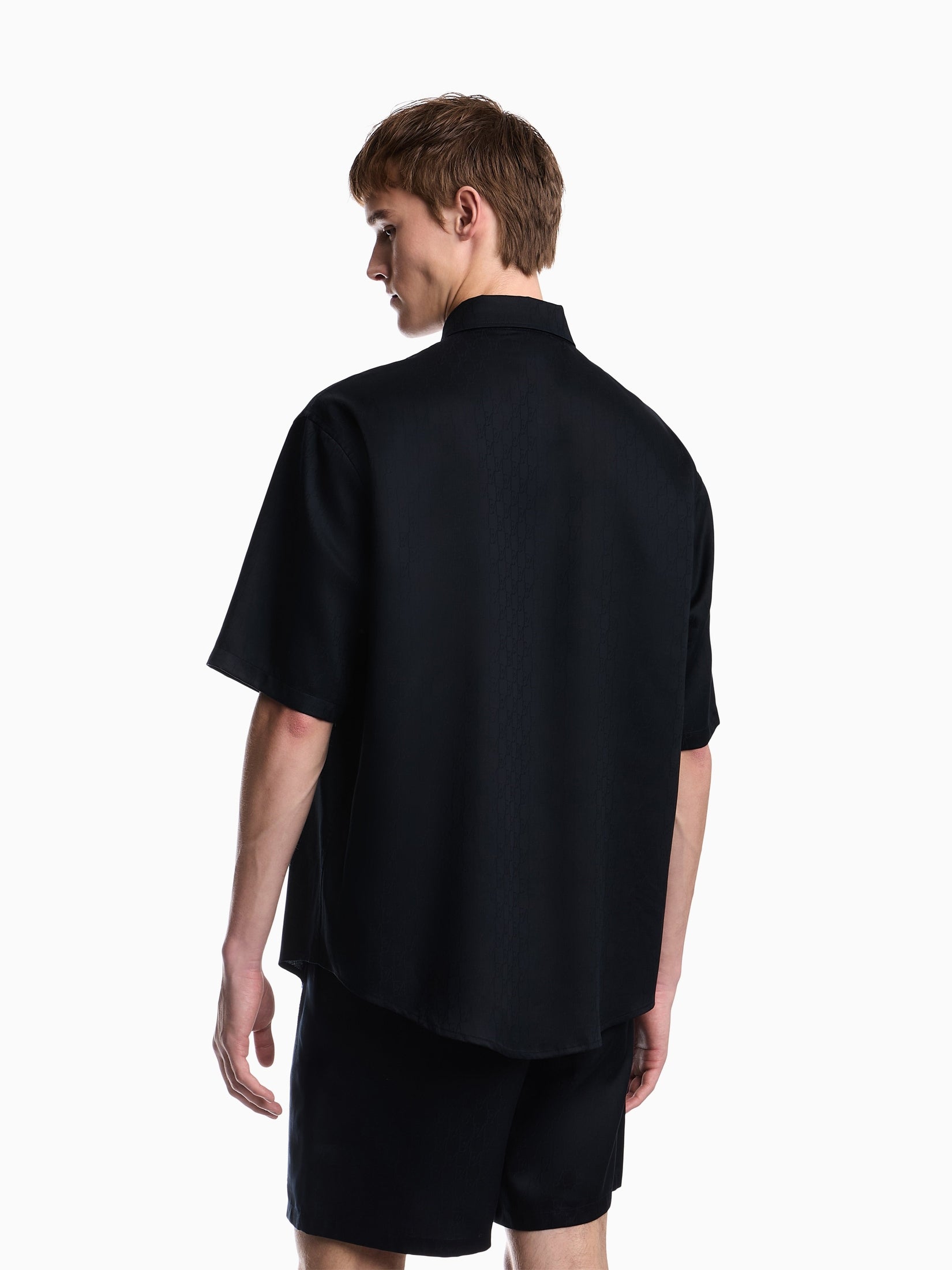 Shirt in lyocell jacquard with a regular fit