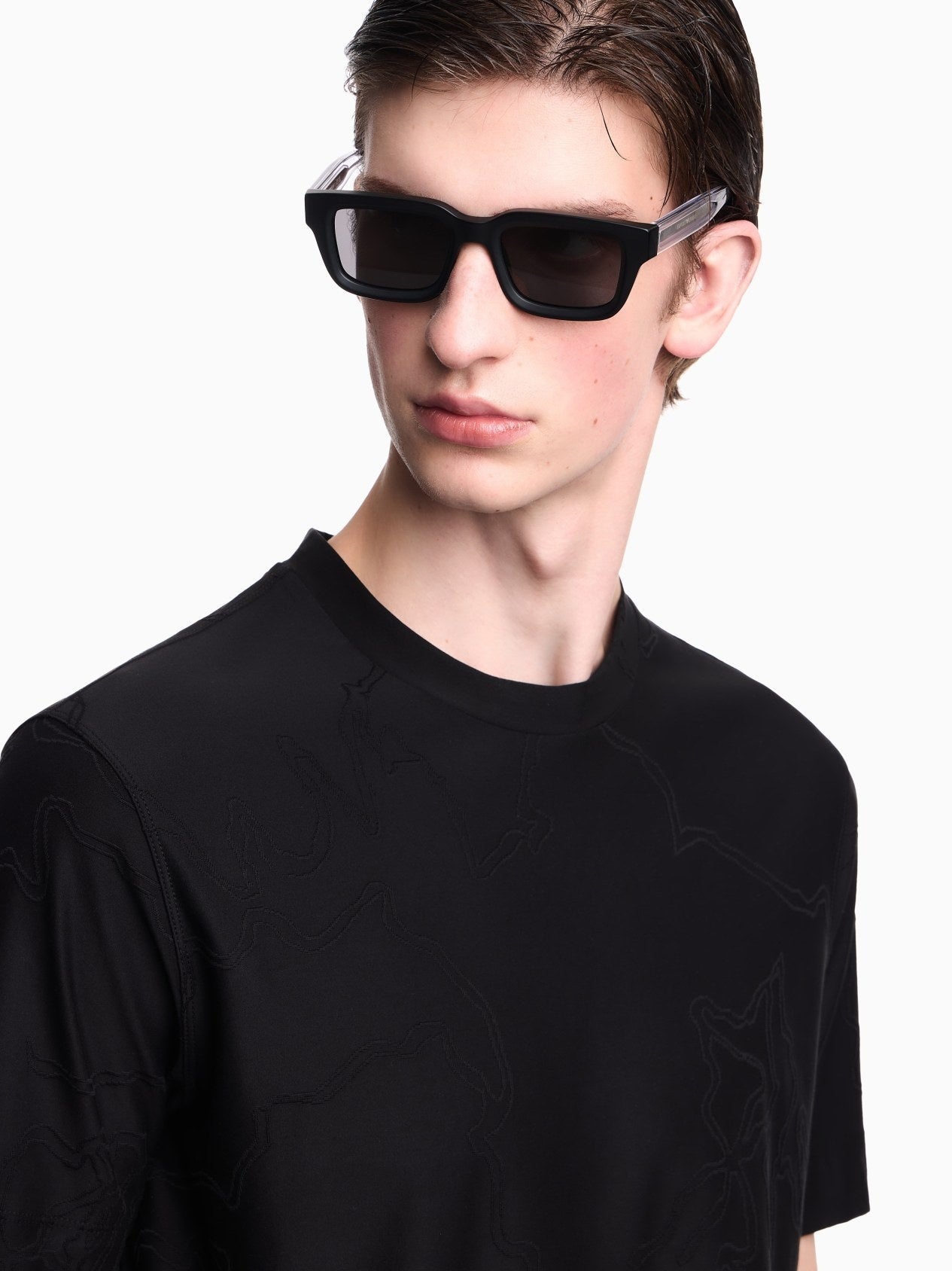 Jersey Jacquard T-Shirt with All-Over Motif
