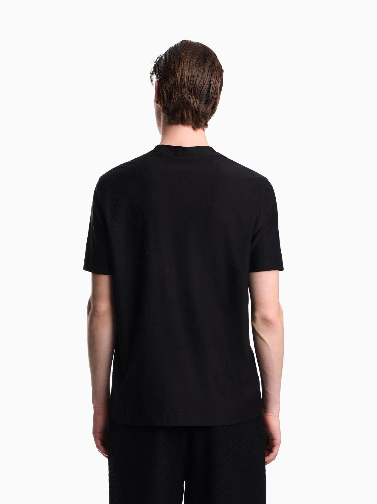 Jersey Jacquard T-Shirt with All-Over Motif