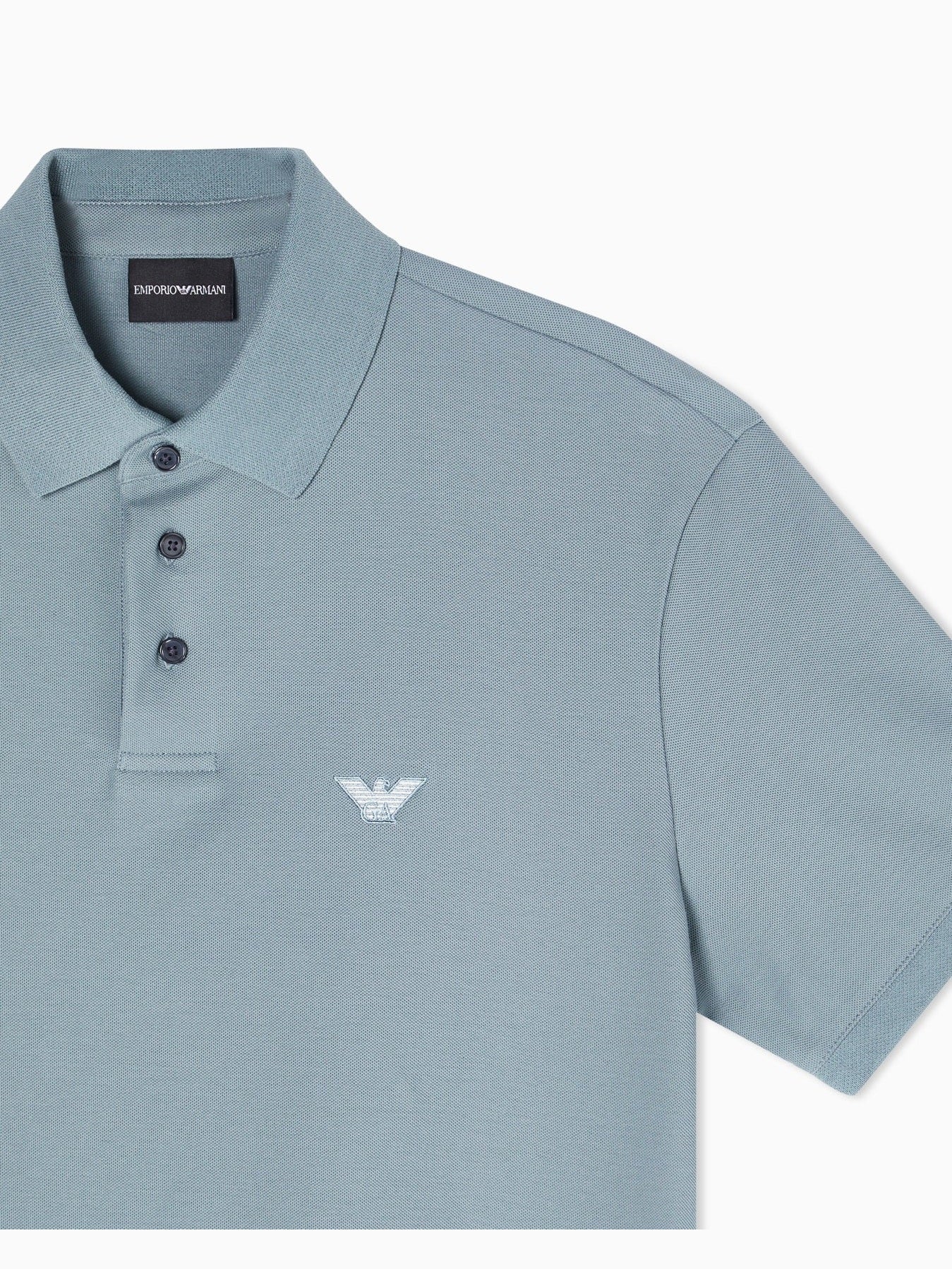 Piqué polo shirt with embroidered eagle