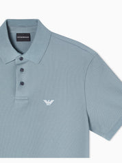 Piqué polo shirt with embroidered eagle
