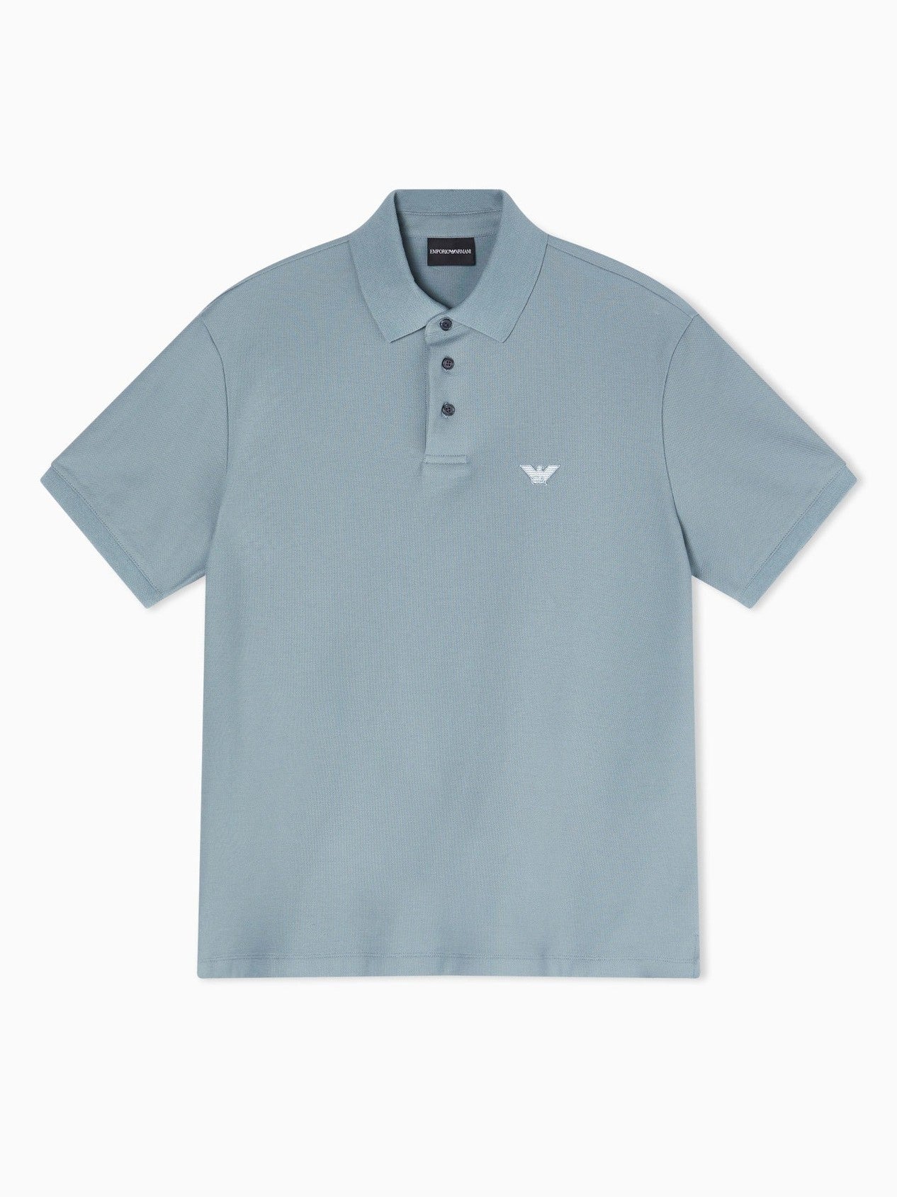 Piqué polo shirt with embroidered eagle