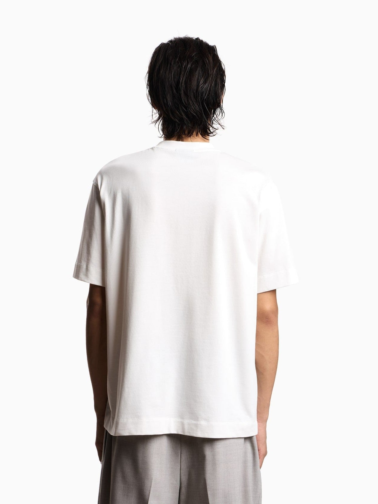 Heavy jersey T-shirt with embossed logo embroidery