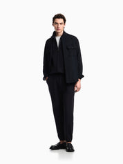 Full-zip sweatshirt in a Lyocell-blend jacquard interlock jersey