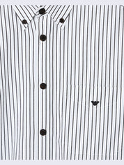 Striped yarn-dyed fabric button-down shirt