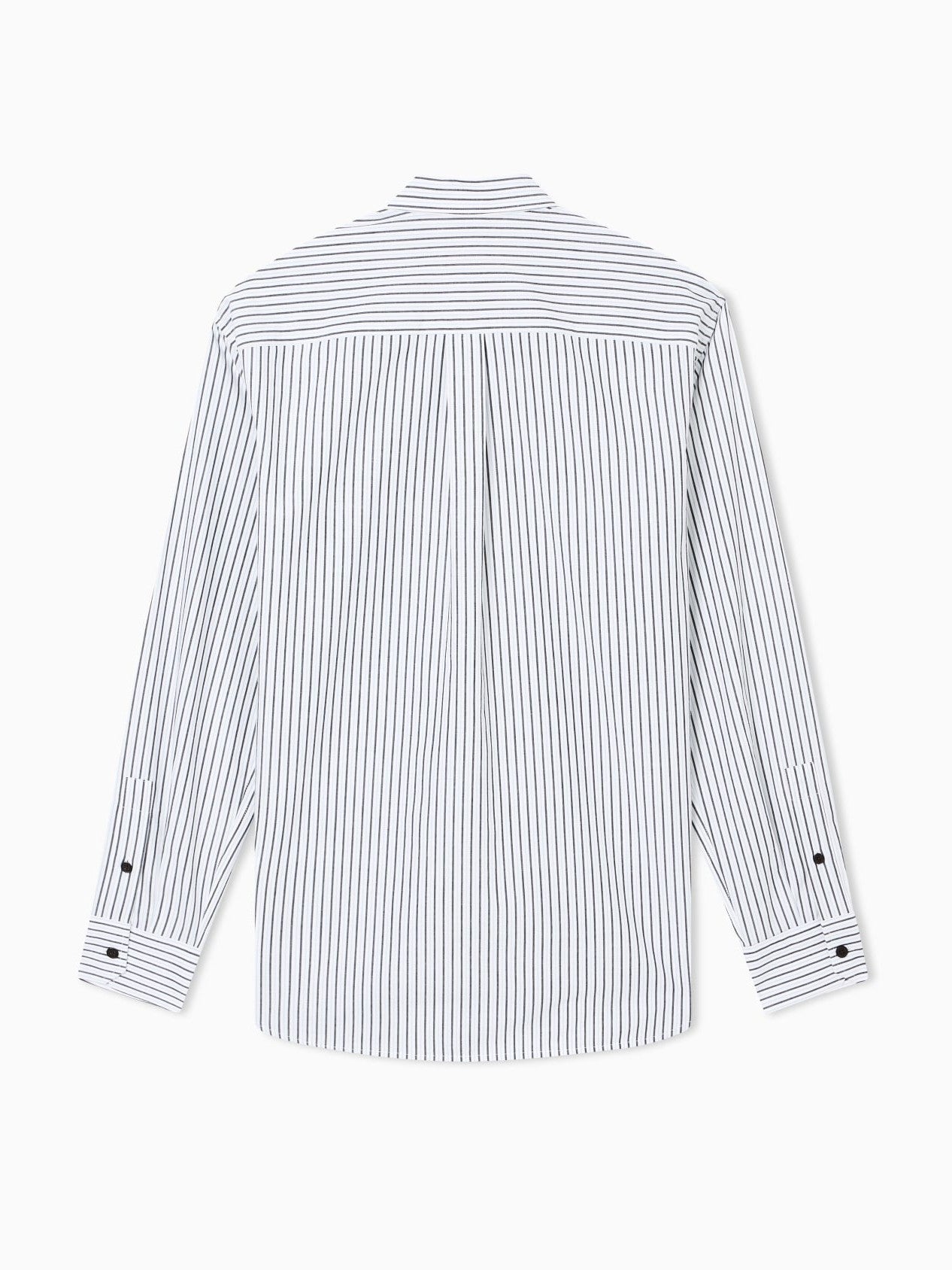 Striped yarn-dyed fabric button-down shirt