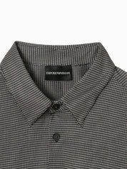 Lyocell-blend jersey shirt with all-over micro-pattern print