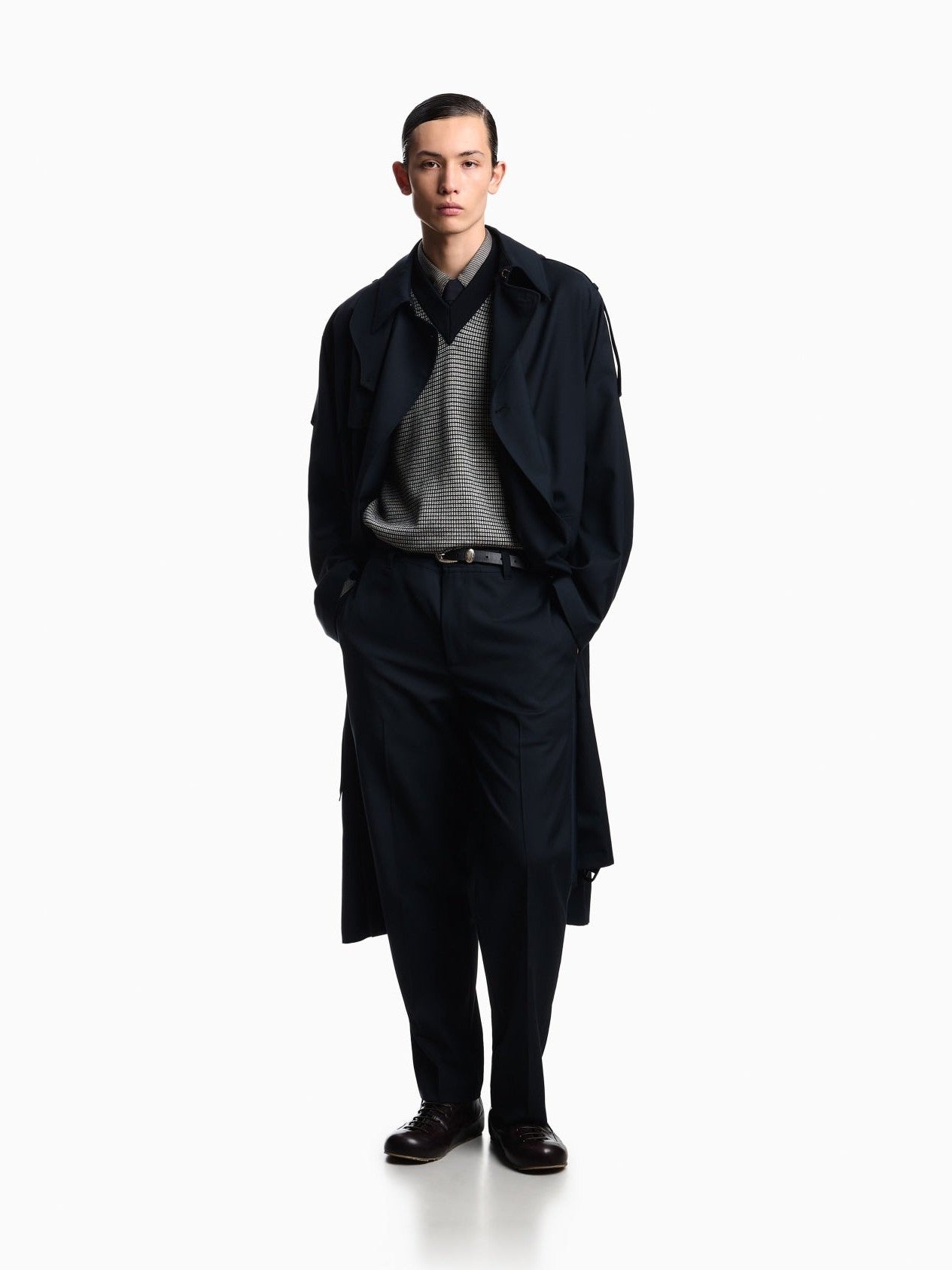 Lyocell-blend jersey shirt with all-over micro-pattern print