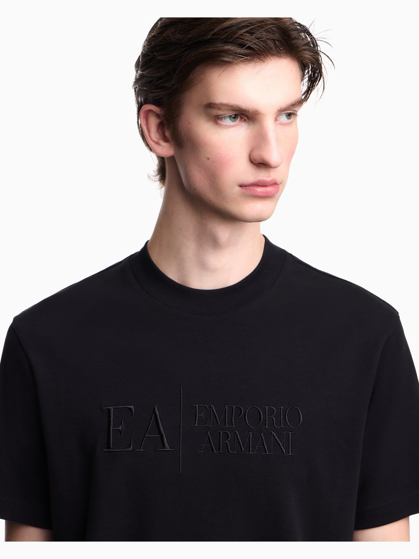 Icon interlock jersey T-shirt with embroidery