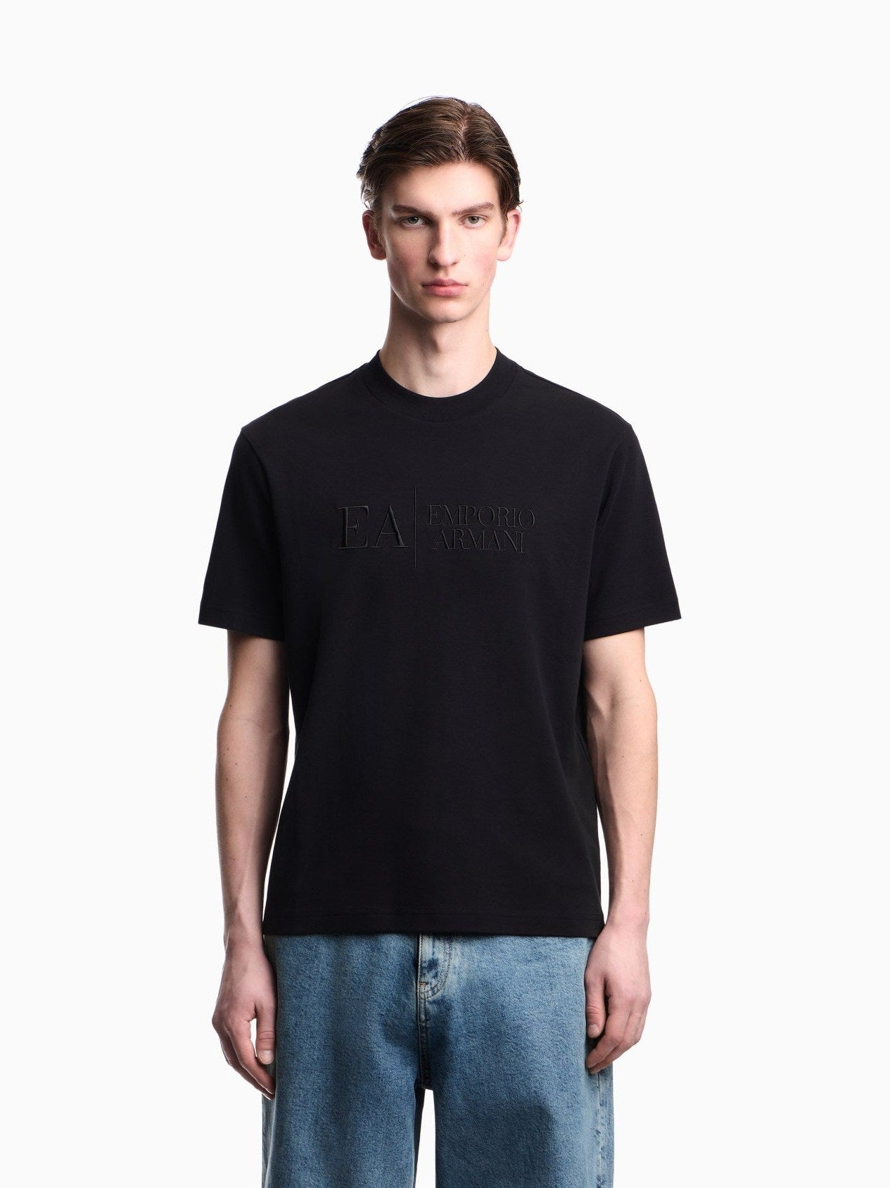 Icon interlock jersey T-shirt with embroidery