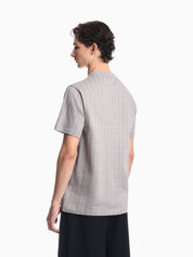 Jersey jacquard knit-effect T-shirt