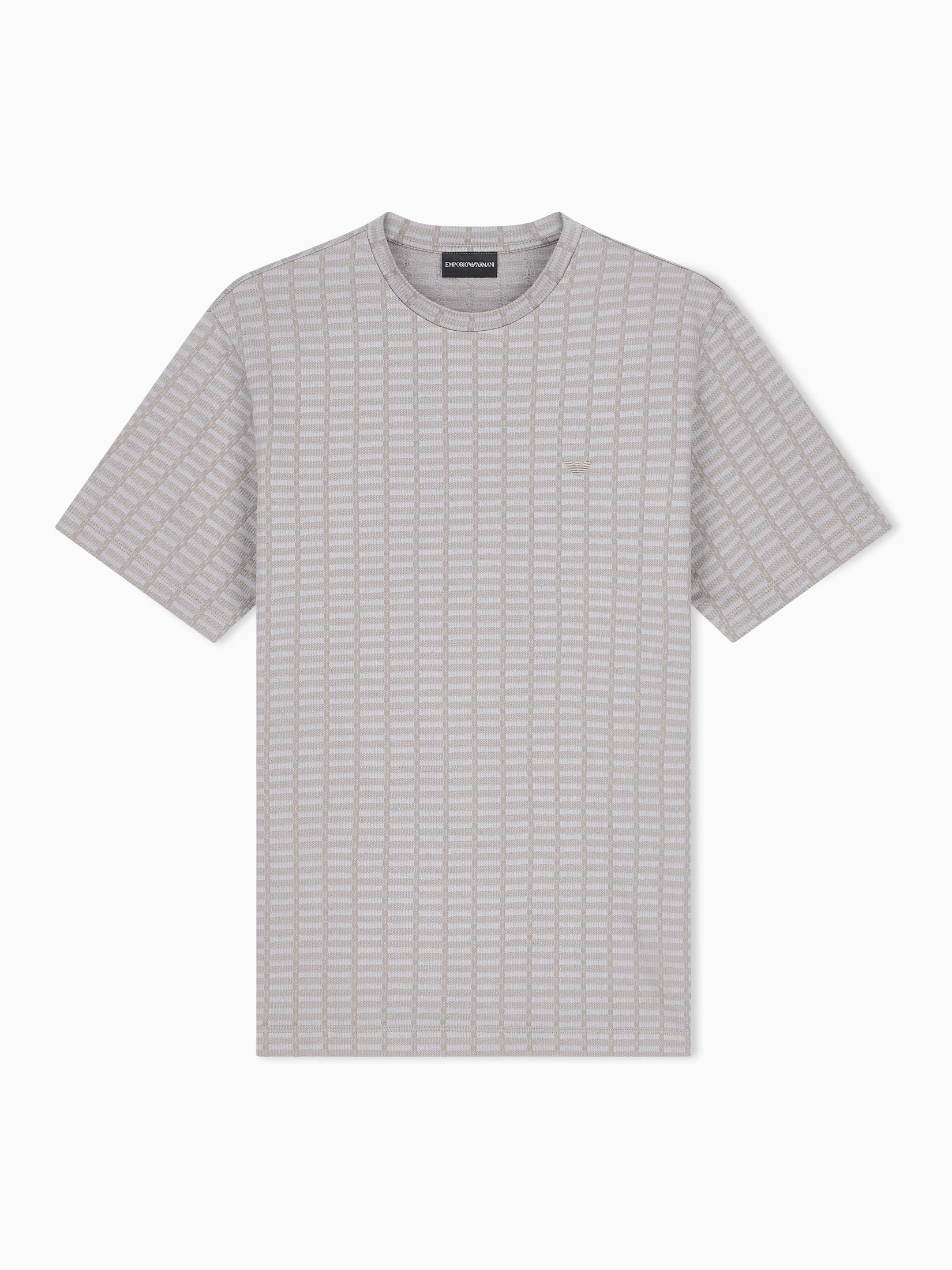 Jersey jacquard knit-effect T-shirt