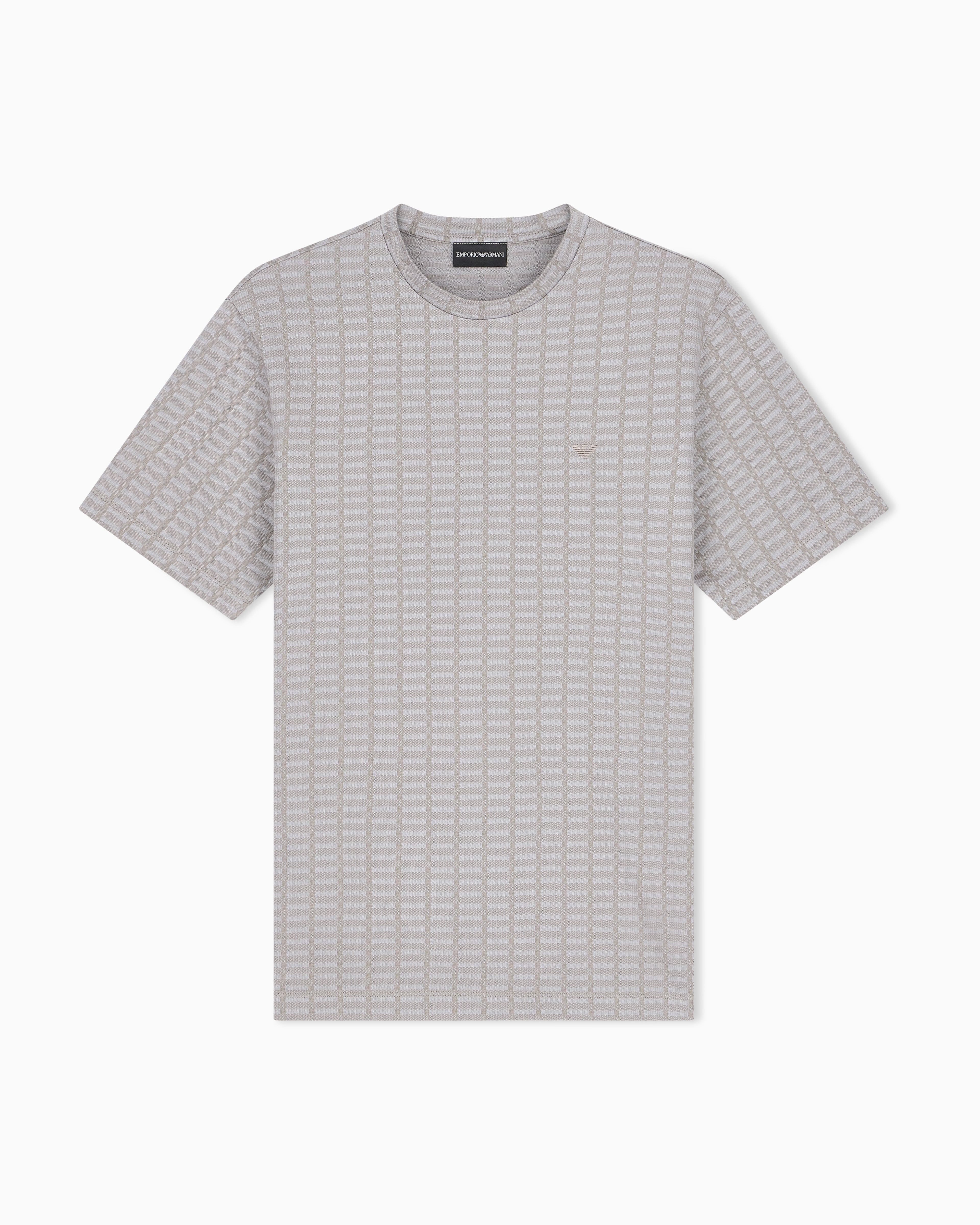 Jersey jacquard knit-effect T-shirt