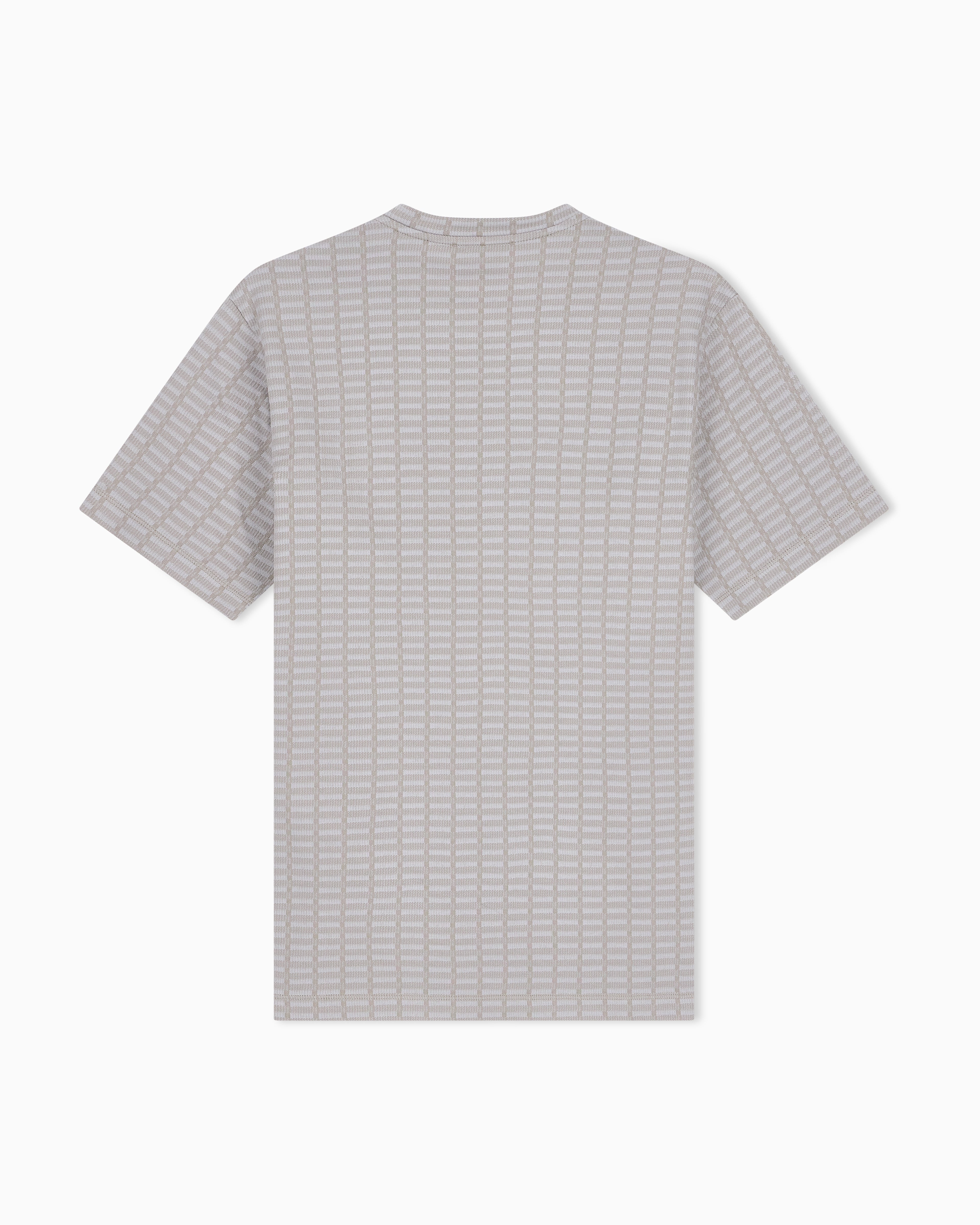 Jersey jacquard knit-effect T-shirt