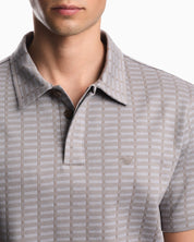 Polo in mouliné jacquard jersey