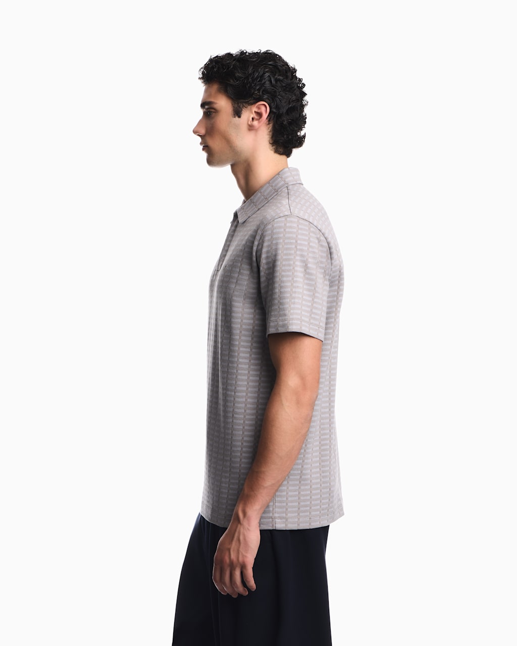Polo in mouliné jacquard jersey