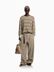 Jacquard motif loose knit jumper