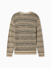 Jacquard motif loose knit jumper